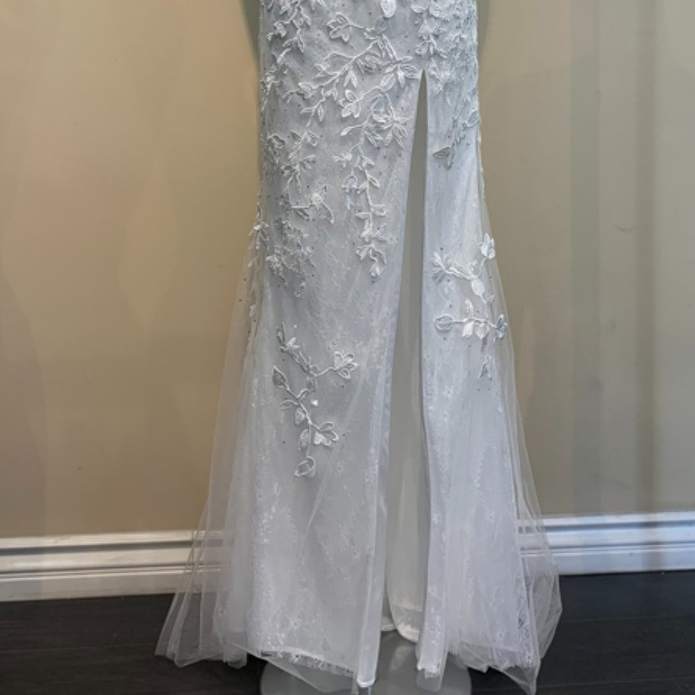 Wedding Bridal Sleeveless Party Formal Prom Long Maxi Lace up Back Dress ас7014 - Picture 7 of 9